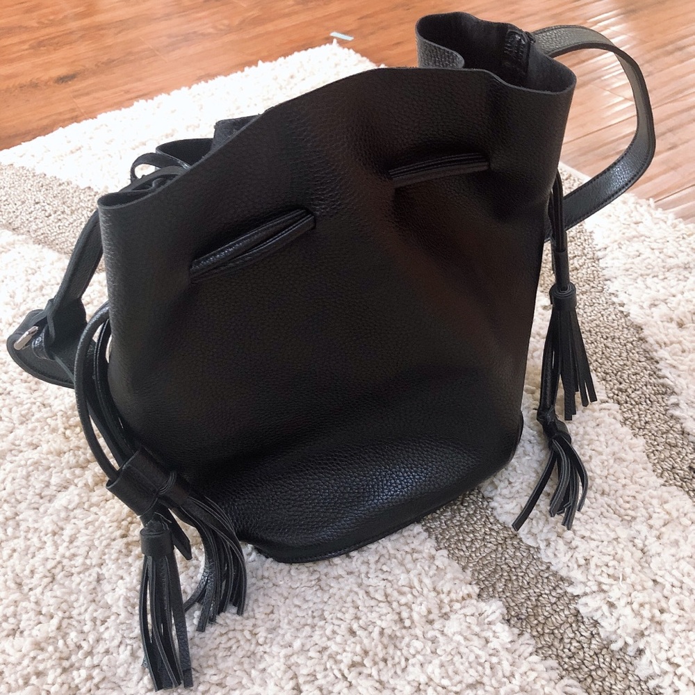 Faux leather bucket purse